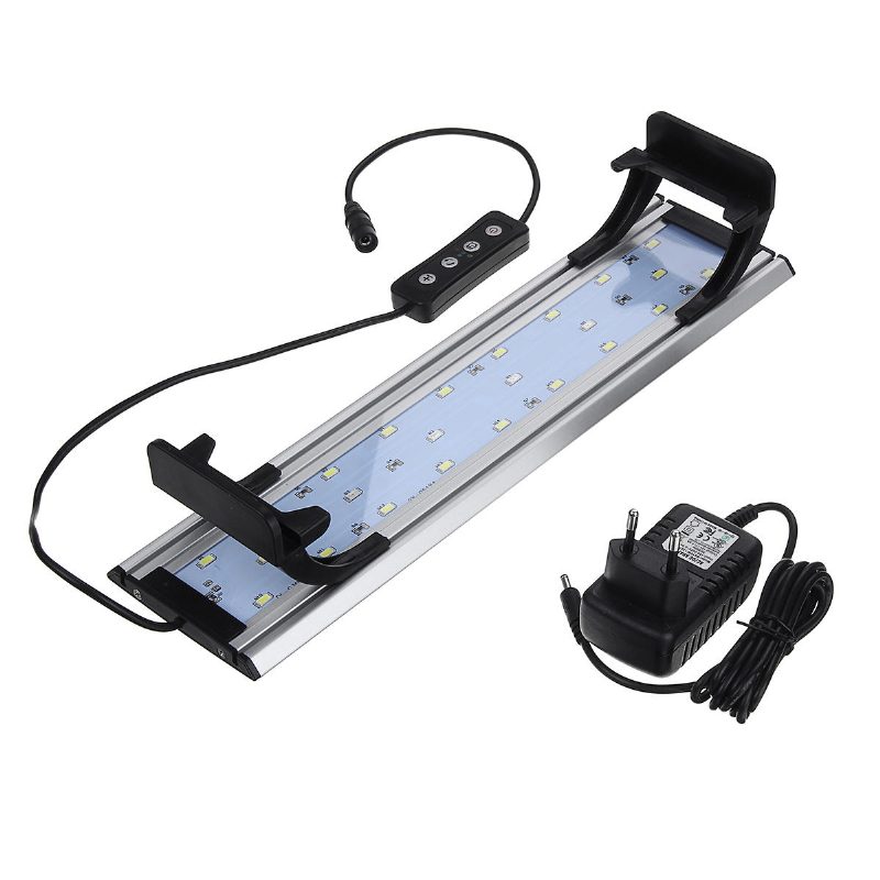Fényszabályozható És Időzített Led-es Halak Akvárium Lámpa Burkolata Világítás Kihúzható Konzolokkal 30 cm-es Tartályos Növények Növekedéséhez 3 Fénymód Fehér + Kék + Piros Led 5730smd