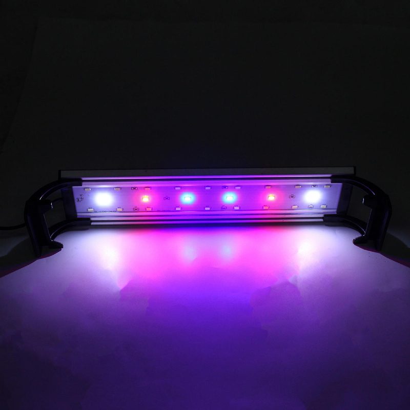 Fényszabályozható És Időzített Led-es Halak Akvárium Lámpa Burkolata Világítás Kihúzható Konzolokkal 30 cm-es Tartályos Növények Növekedéséhez 3 Fénymód Fehér + Kék + Piros Led 5730smd