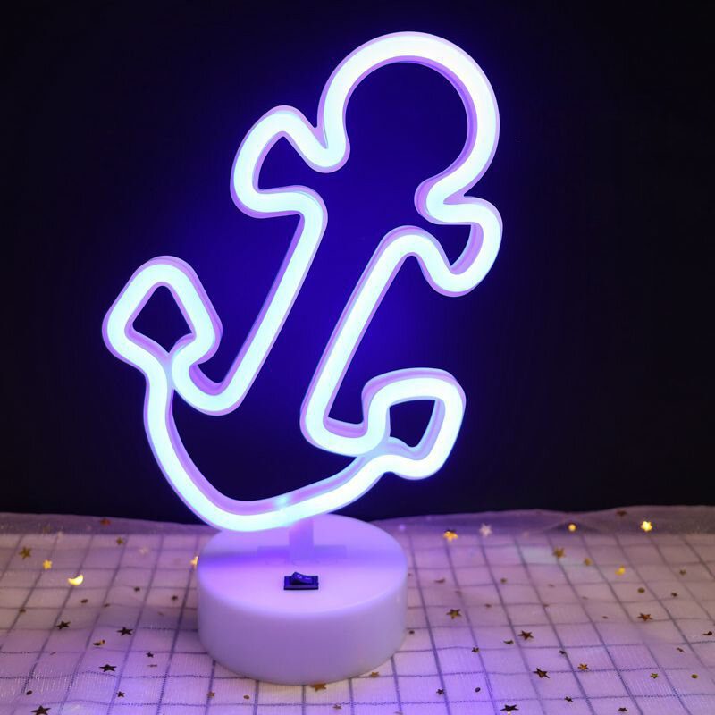 Frissítés Neon Night Light Rabbit Vibrato Anchor Bigmouth Bird Kreatív Éjszakai Fényfolt