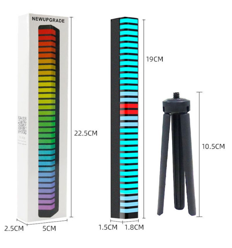 Hangvezérlés 3d Kijelző Hangszedő Ritmus Fény Rgb Zene Környezeti Led Éjszakai Fénysáv App Vezérlő Autó Hangulat Színes Csőlámpa