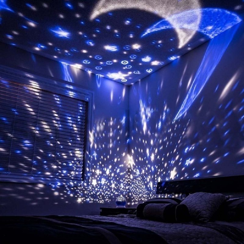 Led Starry Projektor Lámpa Baba Éjszakai Usb Romantikus Forgó Hold Cosmos Sky Star Vetítőlámpa Gyerekeknek Hálószoba Nappali