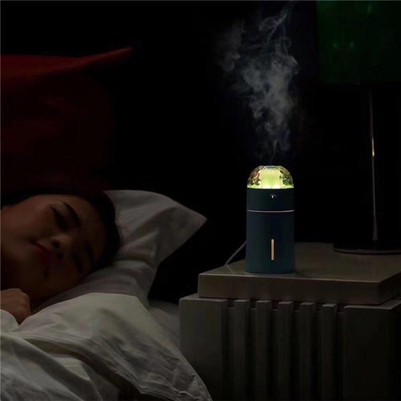 Mini 175 Ml-es Színes Usb Hordozható Led Éjszakai Lámpás Vetítős Párásító Színpadi Fényeffektussal