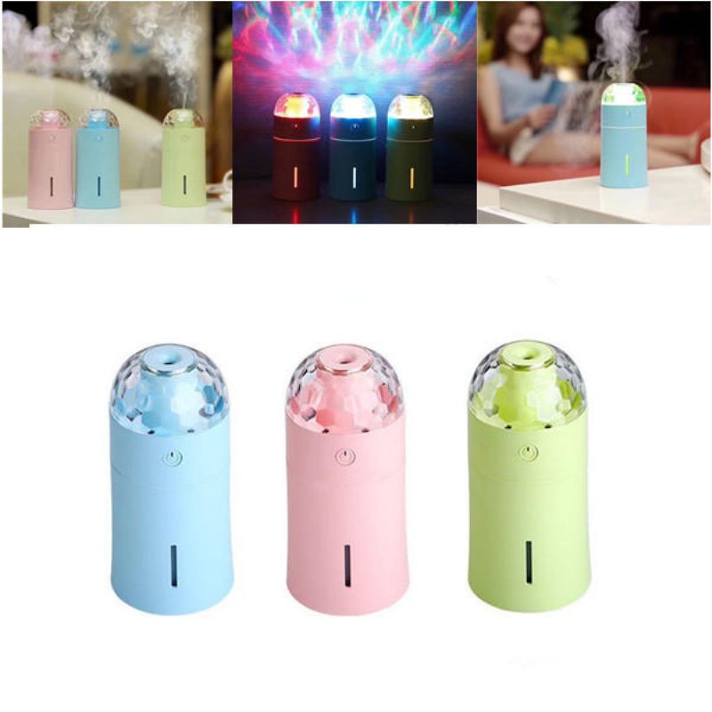 Mini 175 Ml-es Színes Usb Hordozható Led Éjszakai Lámpás Vetítős Párásító Színpadi Fényeffektussal