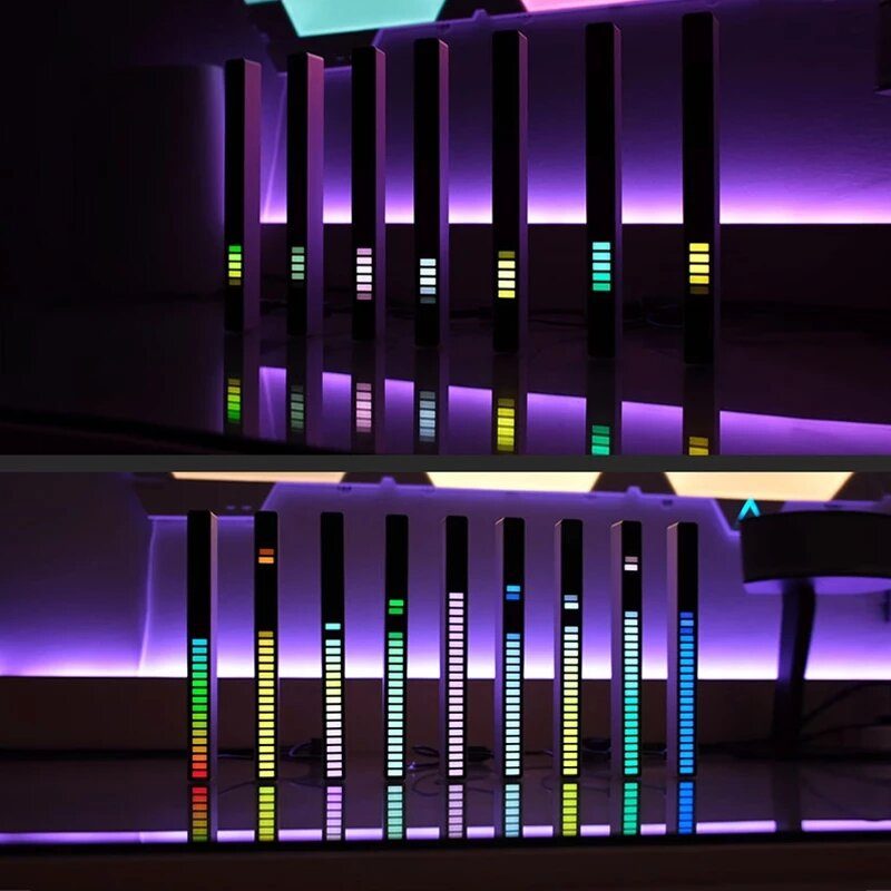 Rgb Usb Energiatakarékos Lámpa Hanggal Aktiválható Hangszedő Ritmus Fény Autós Környezeti Zene Hangulat Játék