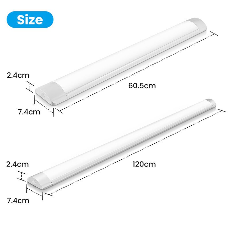 Solmore 60/120cm Led Csőlámpa Fénycső Otthoni Irodai Mennyezeti Világító 4000k Összekapcsolható