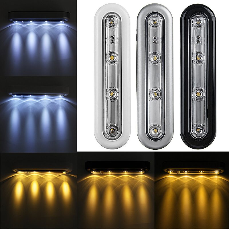 Téglalap Alakú 4led Érintőérzékelős Éjszakai Fény Szekrény Lámpa Otthon Beltéri Dekoráció