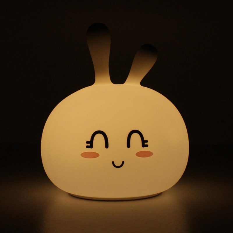 Usb Rgb Újratölthető Aranyos Szilikon Led Éjszakai Lámpa Érintéses Légköri A Gyerekek Alvásához