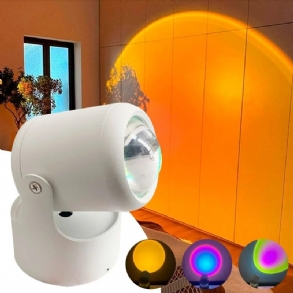 Usb Sunset Vetítőlámpa Esztétikus Asztali Lámpa Tükröződésmentes Led-es Éjszakai Fény Romantikus Vizuális Élmény Szivárvány Projektor Modern Hangulatú Otthoni Hálószoba Kávézóba Háttér Fali Dekoráció