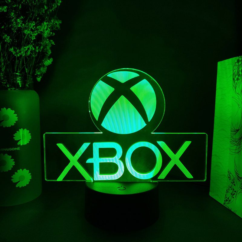 Xbox Játék Ikon 3d Illúziós Lámpa Játékszoba Asztali Beállítás Led Érzékelő Fények Színváltoztatás Számítógép Háttérvilágítása Szoba Dekoráció