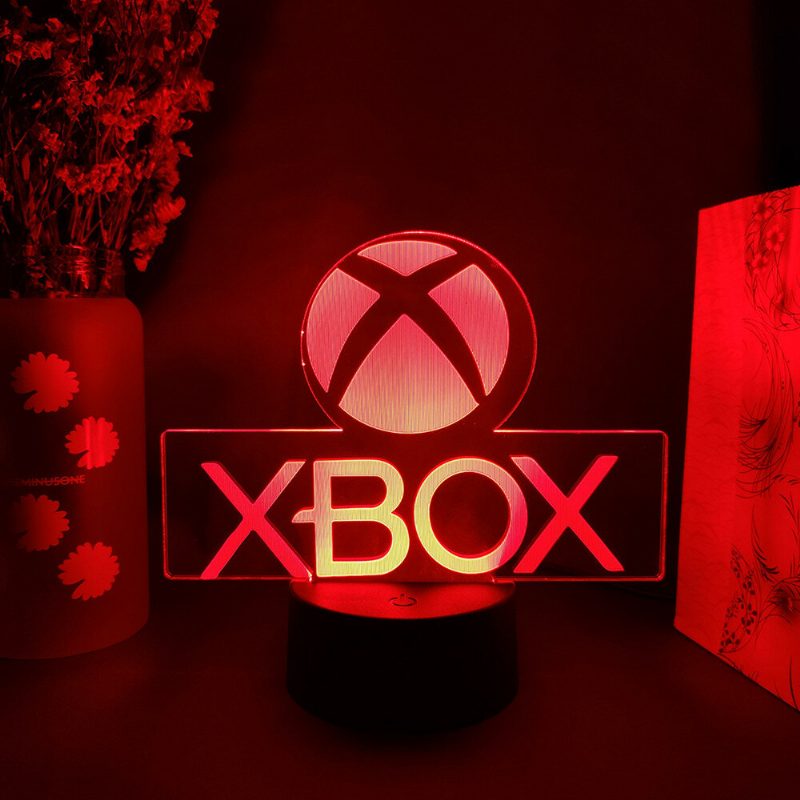Xbox Játék Ikon 3d Illúziós Lámpa Játékszoba Asztali Beállítás Led Érzékelő Fények Színváltoztatás Számítógép Háttérvilágítása Szoba Dekoráció