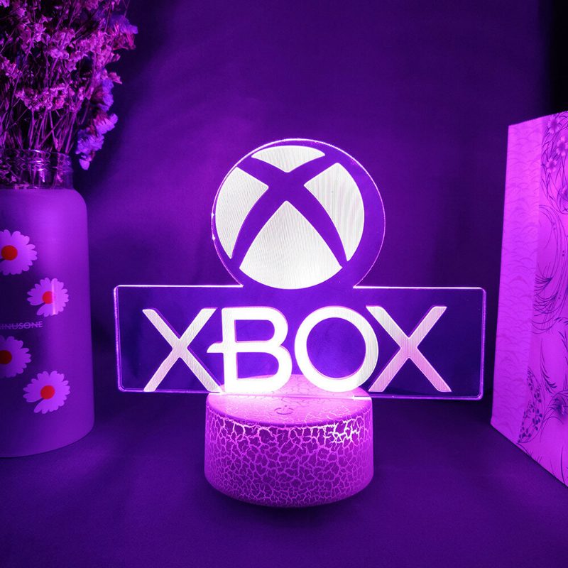Xbox Játék Ikon 3d Illúziós Lámpa Játékszoba Asztali Beállítás Led Érzékelő Fények Színváltoztatás Számítógép Háttérvilágítása Szoba Dekoráció