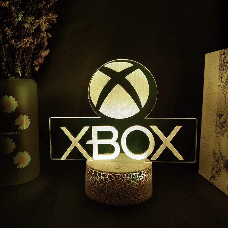 Xbox Játék Ikon 3d Illúziós Lámpa Játékszoba Asztali Beállítás Led Érzékelő Fények Színváltoztatás Számítógép Háttérvilágítása Szoba Dekoráció