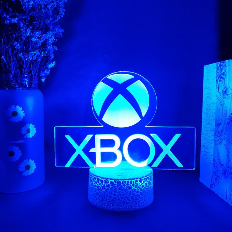 Xbox Játék Ikon 3d Illúziós Lámpa Játékszoba Asztali Beállítás Led Érzékelő Fények Színváltoztatás Számítógép Háttérvilágítása Szoba Dekoráció