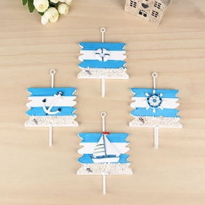 Kc-wh04 Tengeri Fa Kampós Falra Szerelhető Mediterrán Hálószoba Fürdőszobai Sapka Kulcs Ajtóakasztó