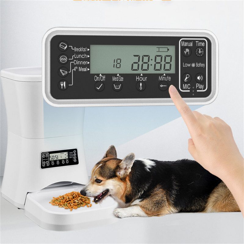 Dogness 7l/9l Automata Kisállat Etető Időzített Programozható Automatikus Kutyaeledel Adagoló Macska Kölyök Kellékekhez Hangrögzítés