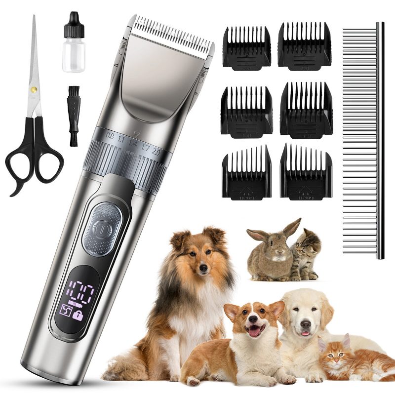 Domipet Dog Cat Clipper Professzionális Kutyavágó Hosszú Vastag Szőr Vezeték Nélküli Elektromos Kutyakozmetikai Készlet Borotva Kutyáknak Macskák Háziállatok