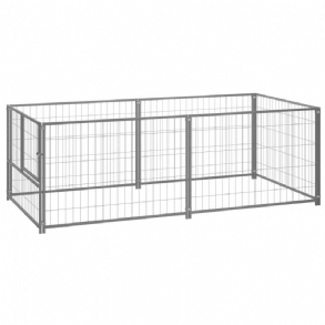 Eu Direct Vidaxl 150793 Kültéri Kutyakennel Ezüst 200x100x70 cm Acélházi Ketrec Összehajtható Kiskutya Macskák Alvó Fém Járóka Edzés Ágytálca Kisállatkellékek