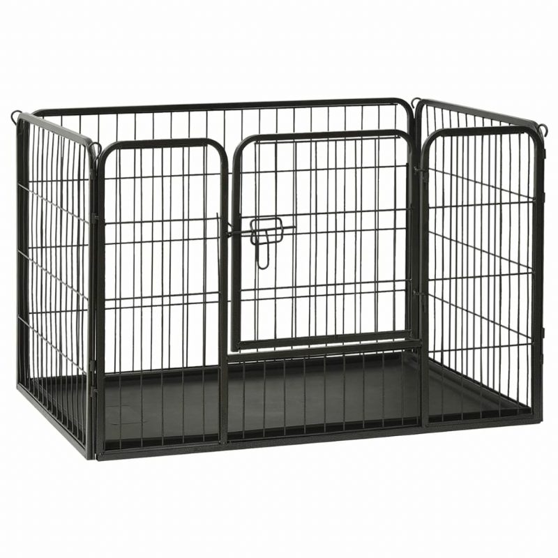 Eu Direct Vidaxl 170575 Kültéri Kutyajáró Acél 91.5x59x61 cm Ház Ketrec Összehajtható Kiskutya Macskák Alvó Fém Járóka Gyakorlat Edzés Ágytálca Kisállat Kellékek