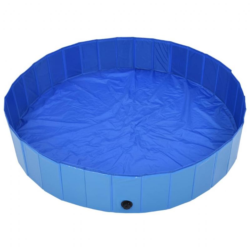 Eu Direct Vidaxl 170827 Összecsukható Kutyaúszómedence Kék 160x30 cm Pvc Kiskutya Fürdő Macskáknak Játszó Gyerekeknek Fürdőkád Kisállat Kellékek
