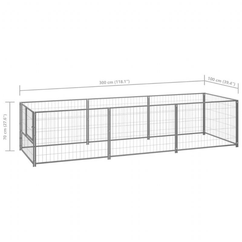 Eu Direct Vidaxl 3082101 Kültéri Kutya Kennel Ezüst 3 M² Acélház Ketrec Összecsukható Kiskutya Macskák Alvó Fém Járóka Gyakorlat Edzés Ágytál Kisállat Kellékek