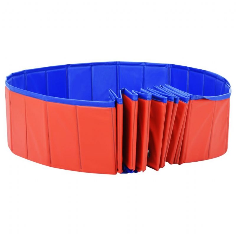 Eu Direct Vidaxl 92601 Összecsukható Kutyaúszómedence Piros 300x40 cm Pvc Kiskutya Fürdő Macskáknak Játszó Gyerekeknek Fürdőkád Kisállat Kellékek