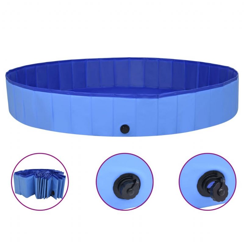 Eu Direct Vidaxl 92602 Összecsukható Kutya Uszoda Kék 200x30 cm Pvc Kölyökfürdő Fürdő Macskáknak Játszó Gyerekek Fürdős Kisállatkellékek