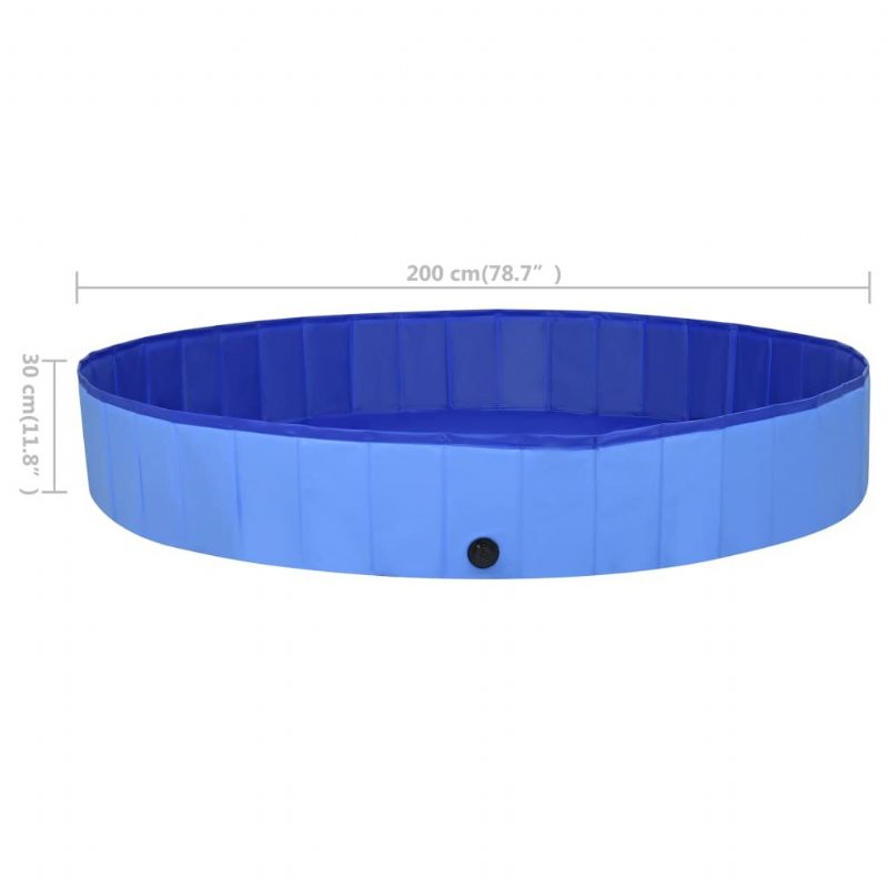 Eu Direct Vidaxl 92602 Összecsukható Kutya Uszoda Kék 200x30 cm Pvc Kölyökfürdő Fürdő Macskáknak Játszó Gyerekek Fürdős Kisállatkellékek