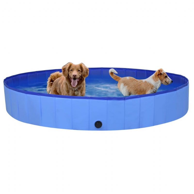 Eu Direct Vidaxl 92602 Összecsukható Kutya Uszoda Kék 200x30 cm Pvc Kölyökfürdő Fürdő Macskáknak Játszó Gyerekek Fürdős Kisállatkellékek