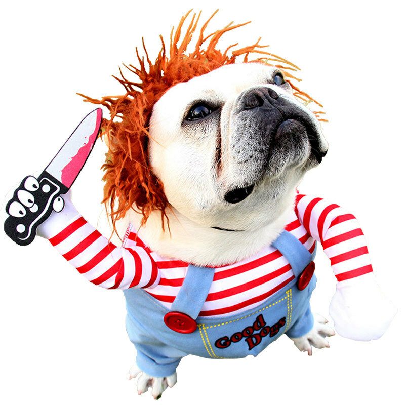 Halloween Kisállat Kutya Ruhák Kutyák Kést Tartva Karácsonyi Jelmez Vicces Macska Party Cosplay Ruházat