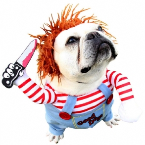 Halloween Kisállat Kutya Ruhák Kutyák Kést Tartva Karácsonyi Jelmez Vicces Macska Party Cosplay Ruházat