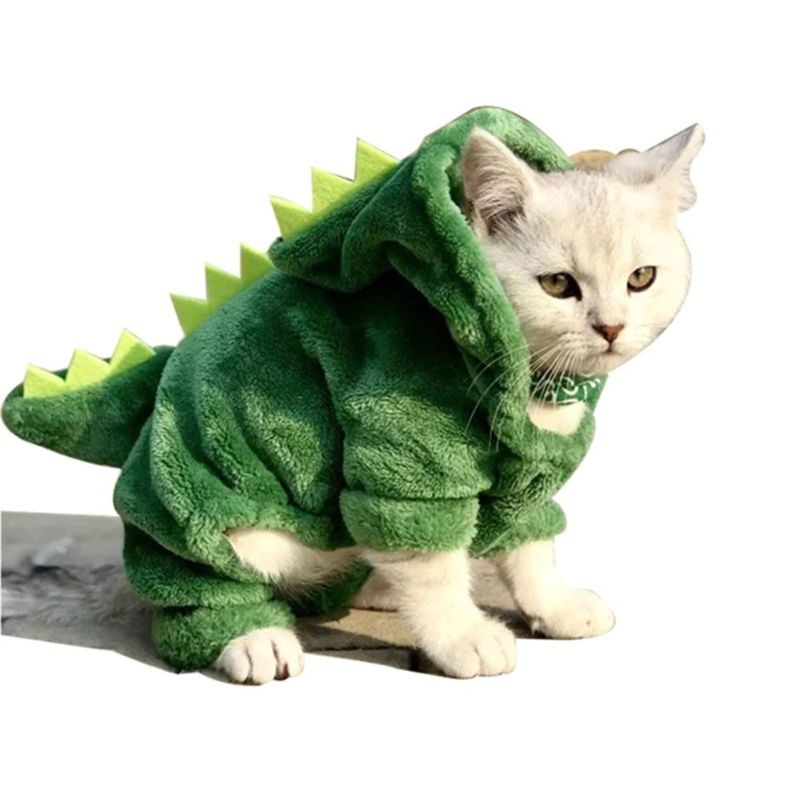 Macska Dinoszaurusz Jelmez Meleg Plüss Kapucnis