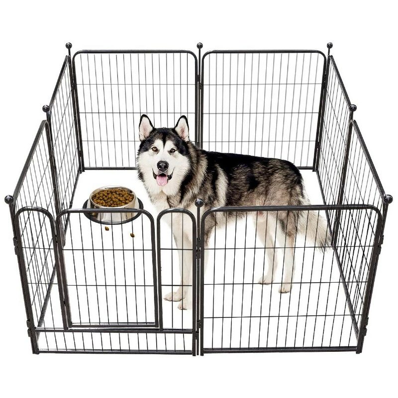 Pawgiant Dog Pen 8 Paneles 40" Magasságú Lakóautó Kutyakerítés Kültéri Járókák Tornatoll Kutyáknak Fémvédő Kivitelű Rudak Összecsukható Sorompó Ajtóval