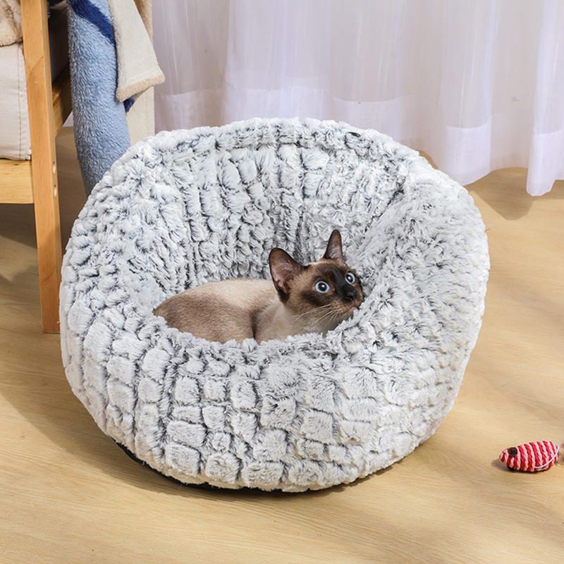 Pet Cat Bed Szuper Puha Meleg Kerek Aranyos Kutyafészek Kennel