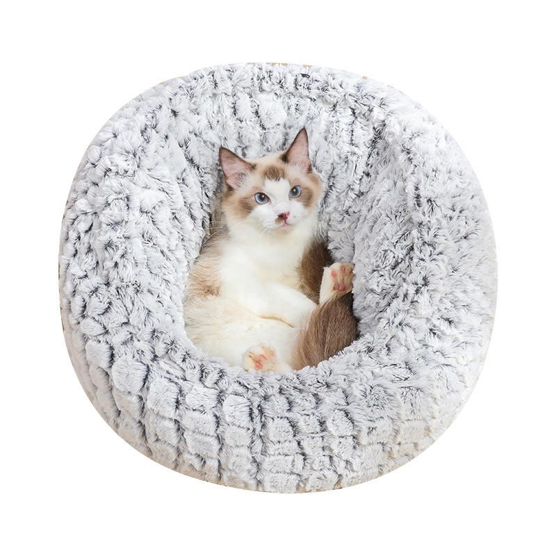 Pet Cat Bed Szuper Puha Meleg Kerek Aranyos Kutyafészek Kennel
