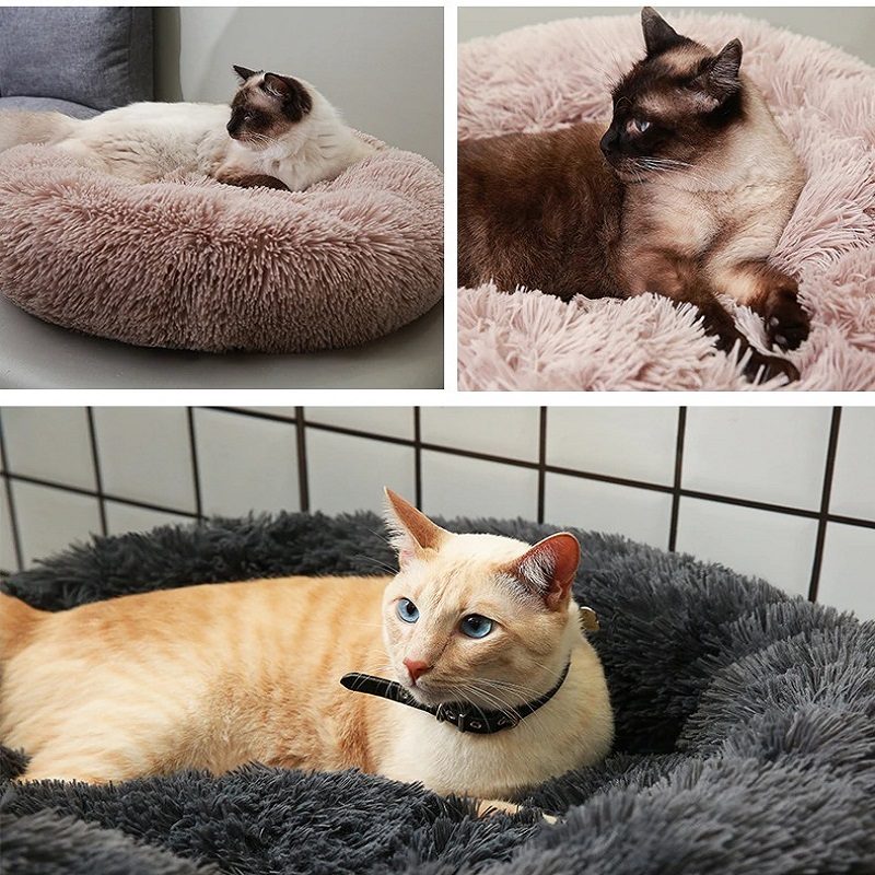 Pet Donut Bed Ultra Puha Csúszásgátló Gépben Mosható Párnaágy