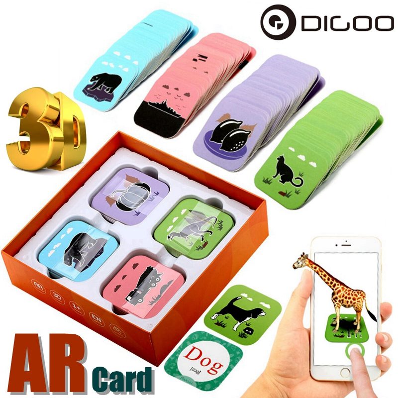 Digoo Bb-cq1 Ar Oktatási Kártya 108 Db Korai Tanulást Segítő Interaktív Oktató Gyerekeknek 3d Speelgoed