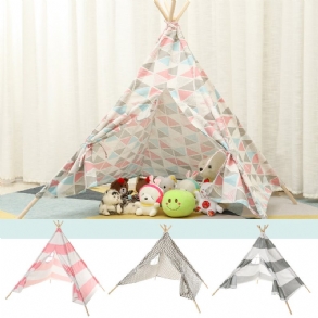Nagy Teepee Sátor Gyerekek Pamutvászon Play House Fiú Lányok Wigwam