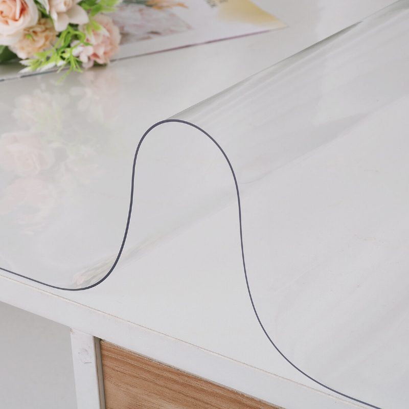 1.5 mm Vastagságú Átlátszó Műanyag Pvc Asztalterítő Tapadásmentes Vízálló Védő Étkezőasztal Huzat Irodai Otthoni Íróasztalhoz