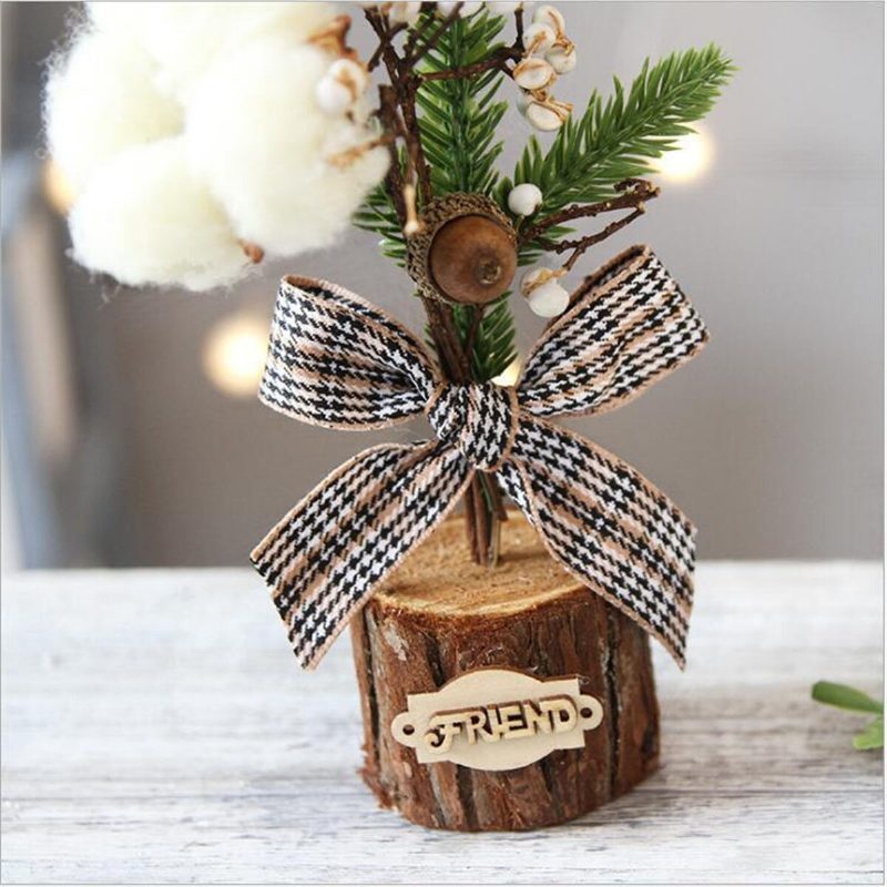 25 cm-es Mini Karácsonyfa Asztaldíszek Otthoni Irodai Fadíszek Kreatív Ajándékok Fa Kézműves Játékok Gyermekjátékok