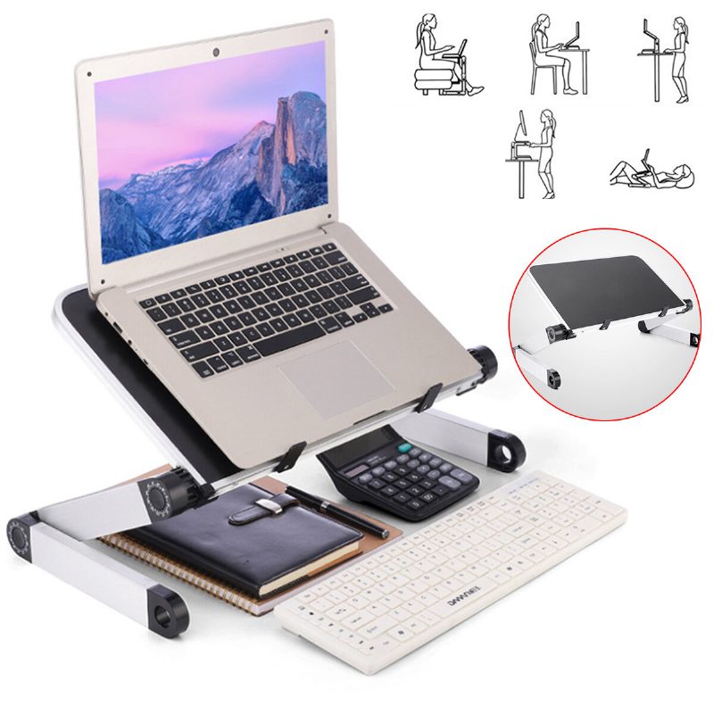 40*26cm Nagyítás Összecsukható Hűtőventilátor Lyukkal Alumínium Laptop Számítógép Asztal Tv Ágy Mackbook Asztali Tartó