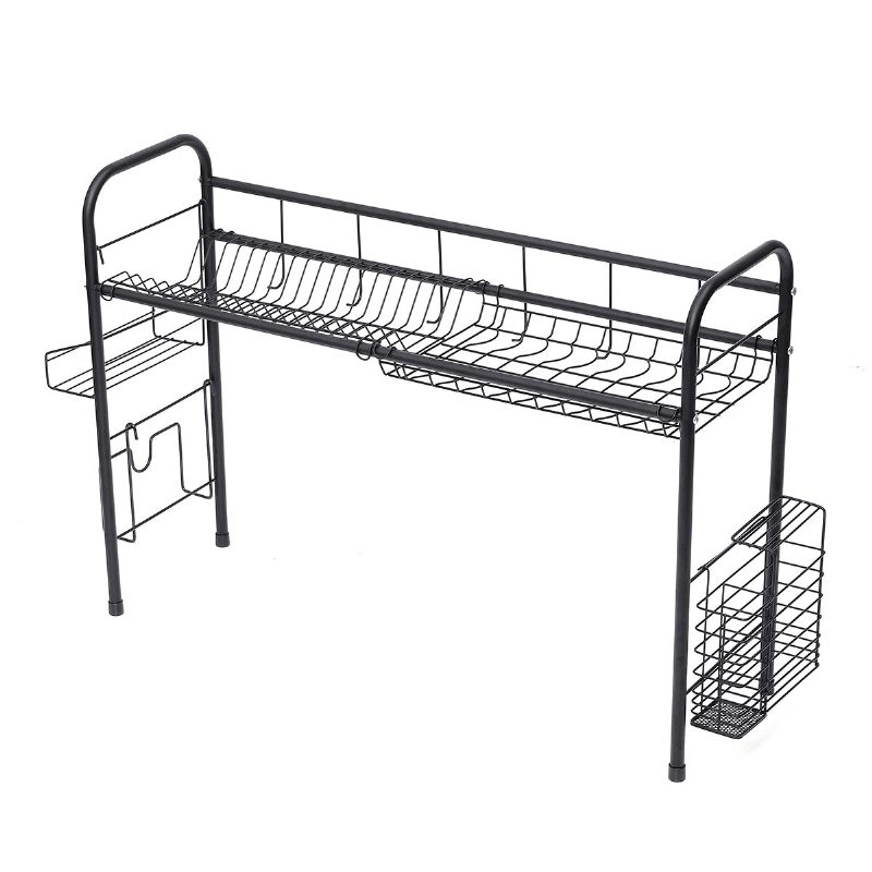 60/70/80 cm Edénylefolyó Rács Konyhai Mosogató Edényszárító Polc Evőeszközök Csésze Tál Evőpálcikák Tárolótálca Tartó Szervező