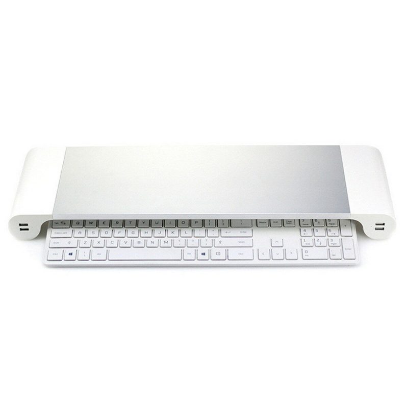 Alumínium Asztali Monitorállvány Csúszásmentes Notebook Laptop Emelő 4 Portos Usb Töltővel Imac Macbook Pro Airhez
