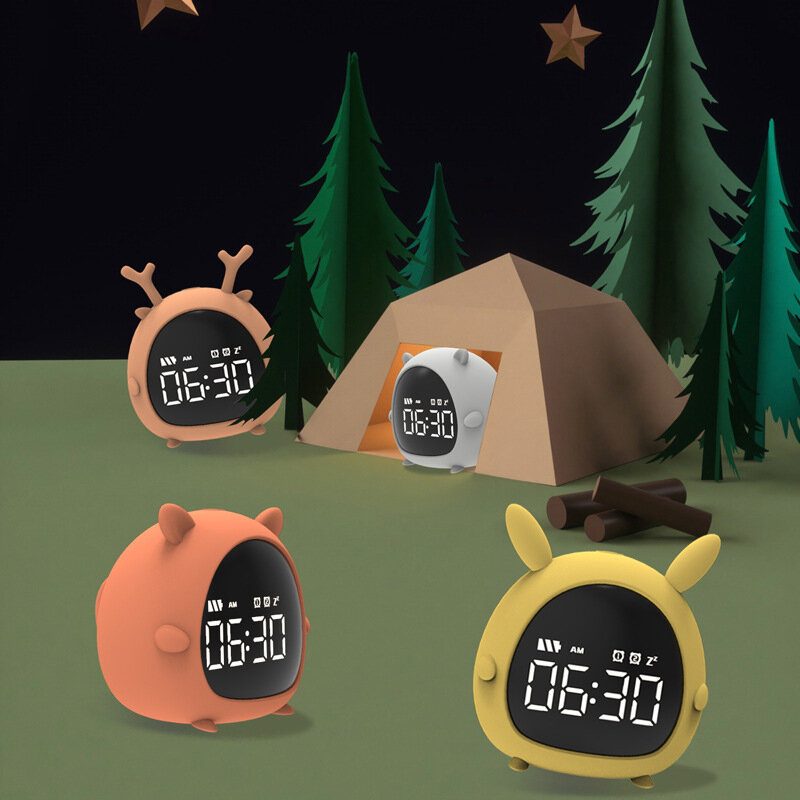 Little Elf Ébresztőóra Digitális Led Asztali Szundi Visszaszámlálás Újratölthető Rajzfilm Óra