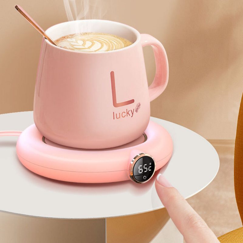 M306 10 W-os Usb Fűtés Meleg Csésze Matt 3 Sebességfokozatú Érintőképernyős Vezérlésű Digitális Kijelző Állítható Időzítő Melegítő Kávé Tej Tea Készítéséhez