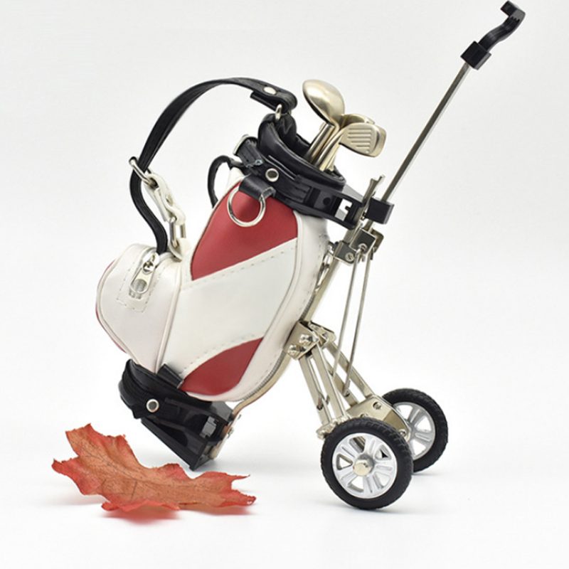 Mini Golftáska Megjelenésű Tolltartó Golf Club Putter Golyóstollal Golfozók Ajándékdoboz Készlet Deco Asztali Irodaszerekhez