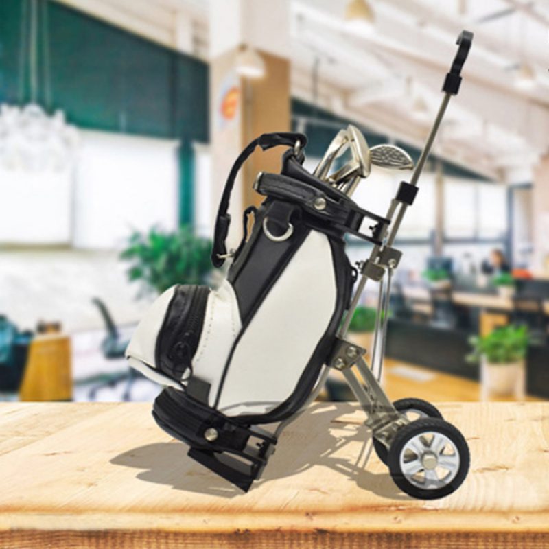Mini Golftáska Megjelenésű Tolltartó Golf Club Putter Golyóstollal Golfozók Ajándékdoboz Készlet Deco Asztali Irodaszerekhez