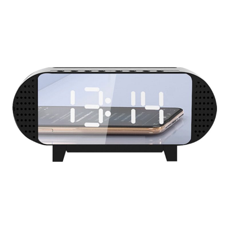 Mini Mirror Bluetooth Akusztikus Ébresztőóra Led Vezeték Nélküli Hordozható Zenelejátszó Otthoni Ágy Melletti Irodai Asztali Kellékek