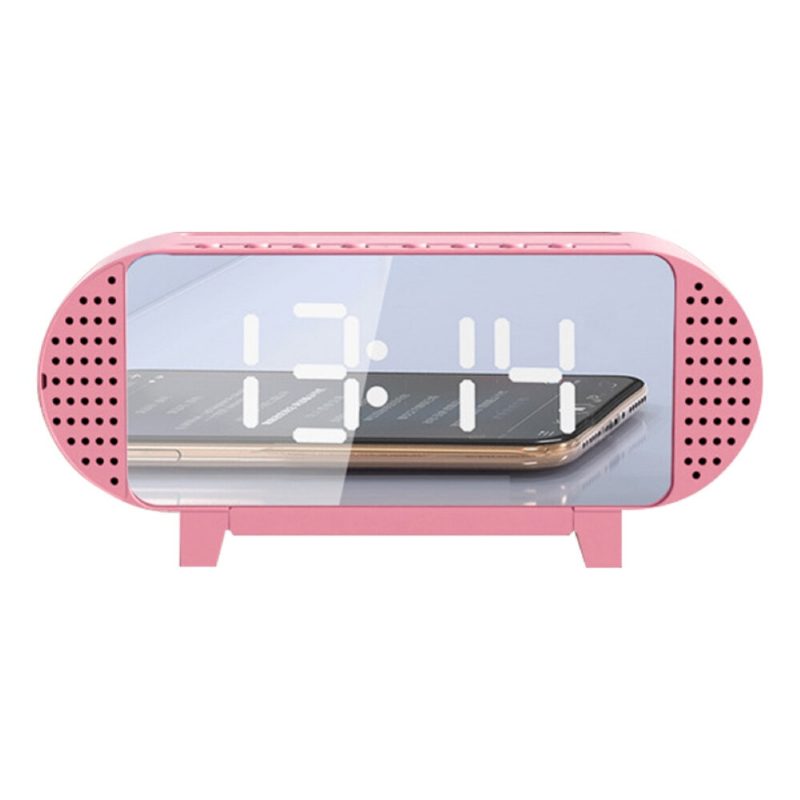 Mini Mirror Bluetooth Akusztikus Ébresztőóra Led Vezeték Nélküli Hordozható Zenelejátszó Otthoni Ágy Melletti Irodai Asztali Kellékek