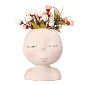 Nordic Doll Formájú Virágcserép Szobor Virágcserep Art Váza Otthoni Dekor Pozsgások Fej Alakú Vázadísz