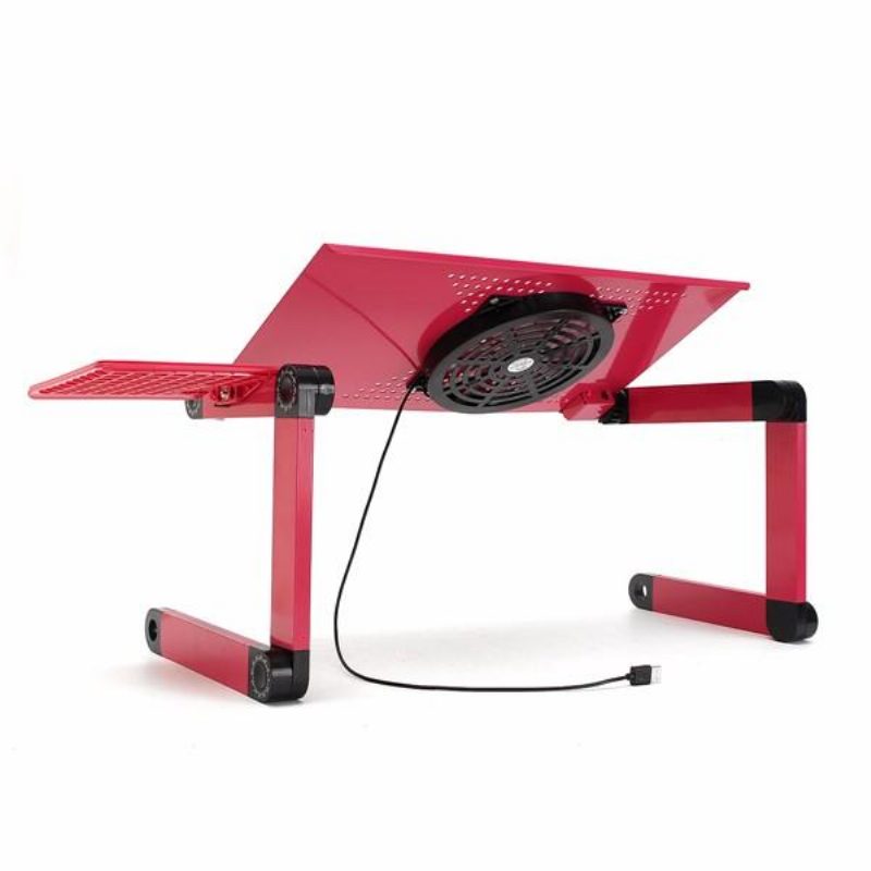 Összecsukható Laptop Asztali Állvány Hordozható Állítható Állványágytálca Hűtőventilátorral És Egérpaddal